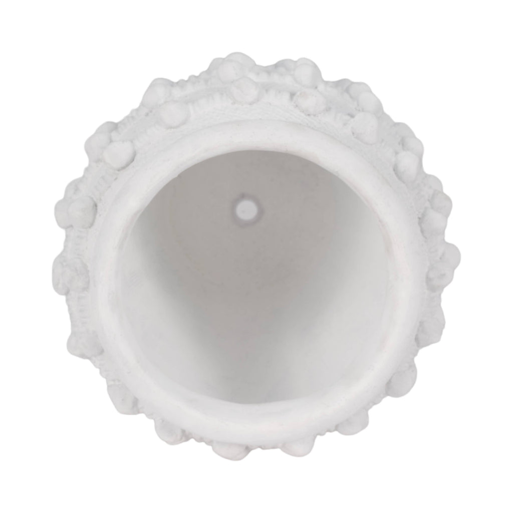 Ceramic Raised Textured Woven Knot Planter - White, 9 in.