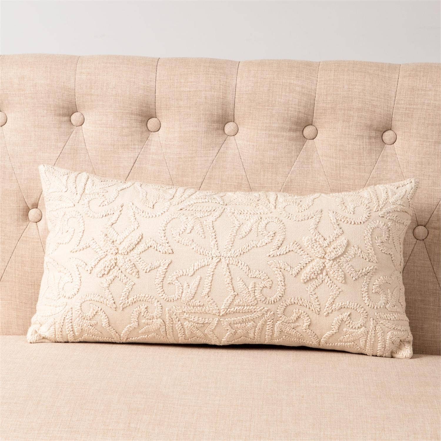 Lumbar Pillow - White Embroidery (PC)