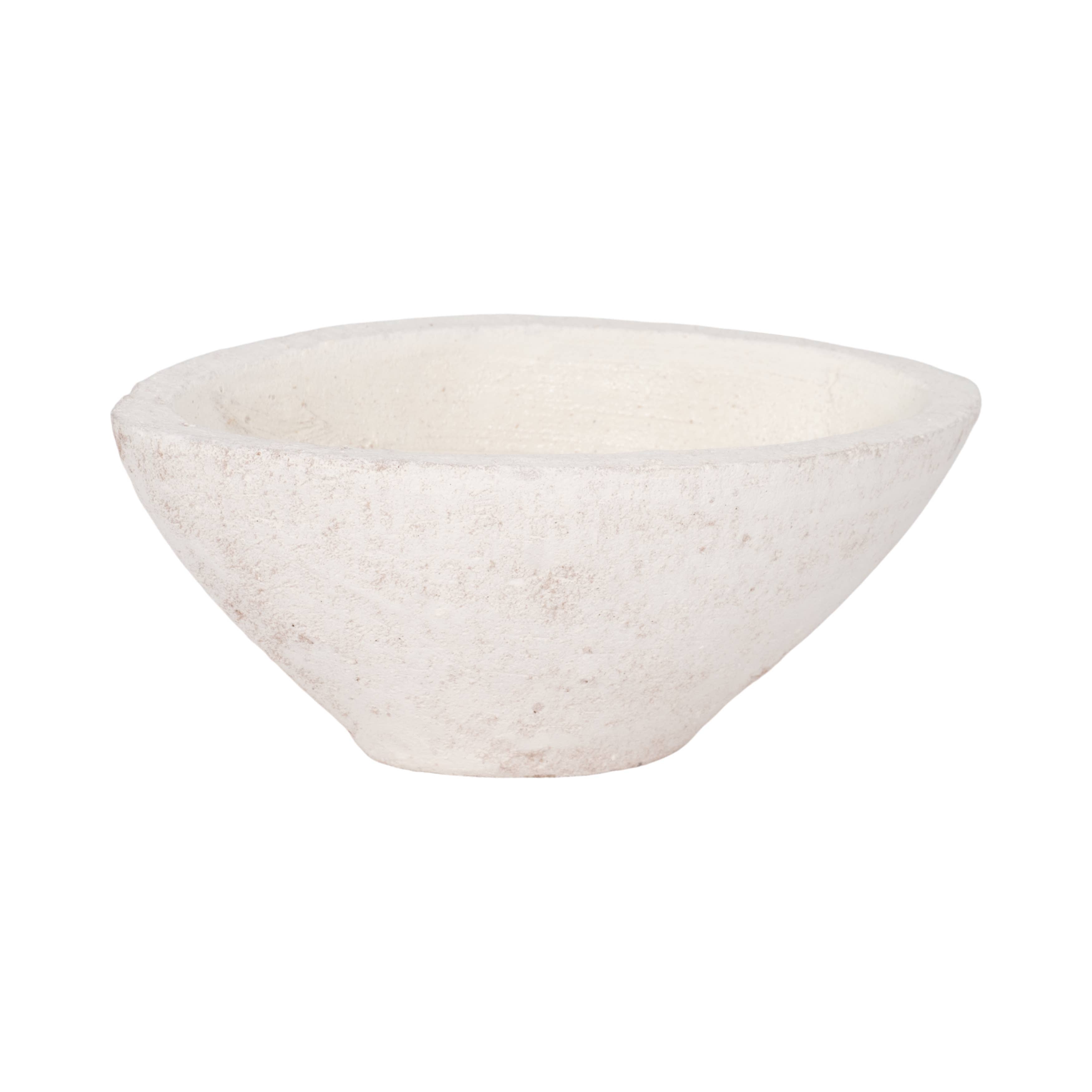 Ceramic Tapered Decorative Bowl Rough Finish - White, 10 in.