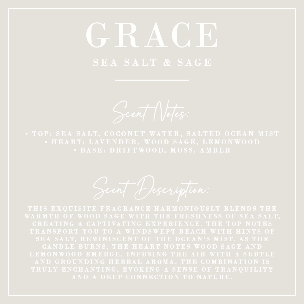 GRACE | Sea Salt + Sage Candle | Luxe Collection