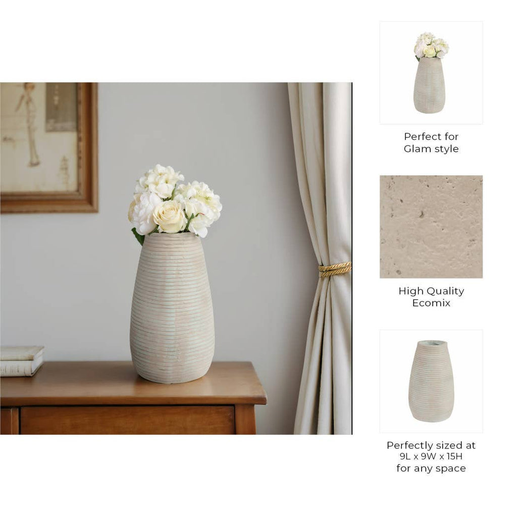 Ecomix Padma Contemporary Decorative Vase - Teal, 15 in.