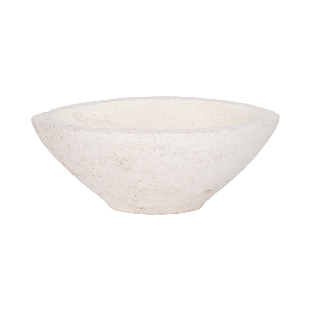 Ceramic Tapered Decorative Bowl Rough Finish - White, 10 in.