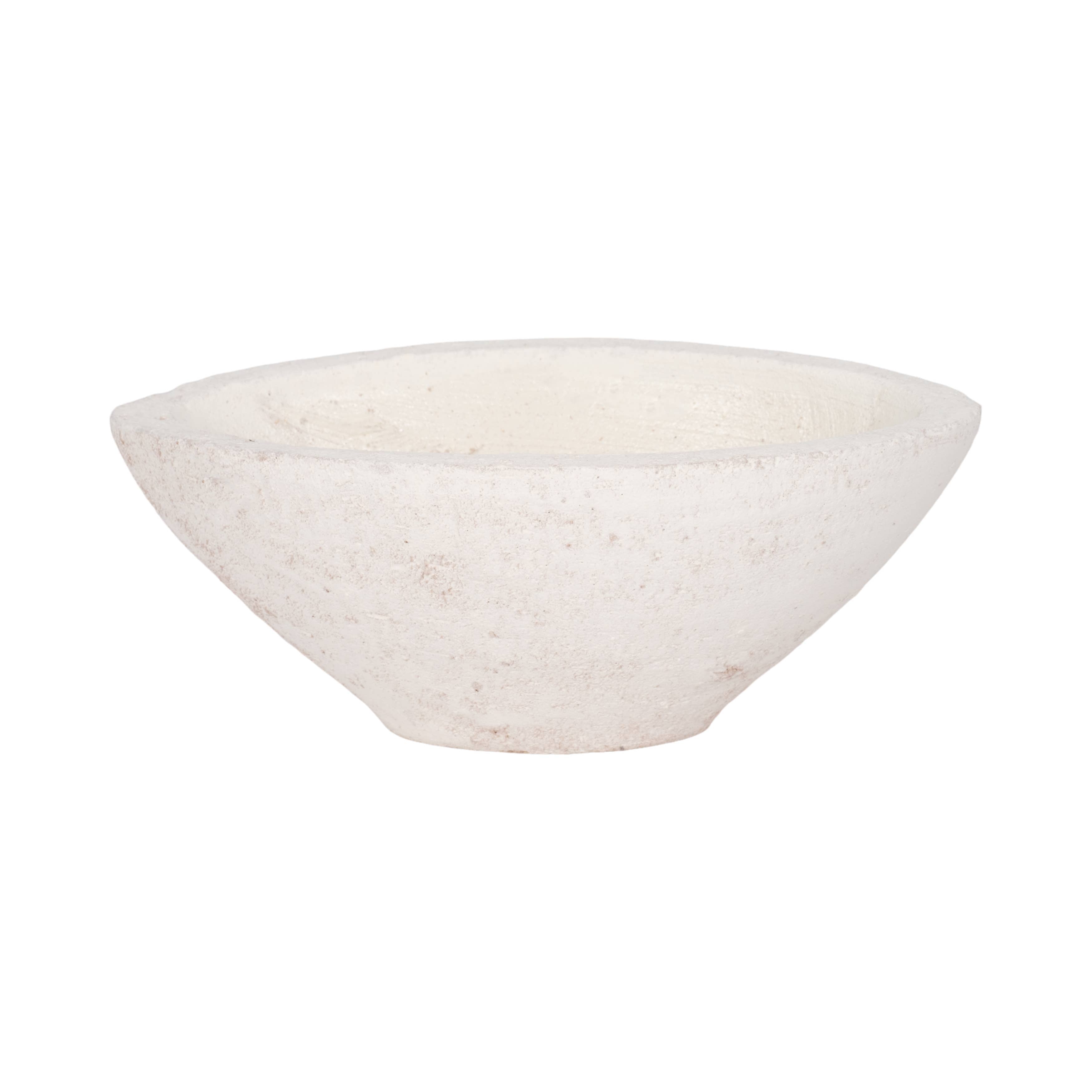 Ceramic Tapered Decorative Bowl Rough Finish - White, 10 in.