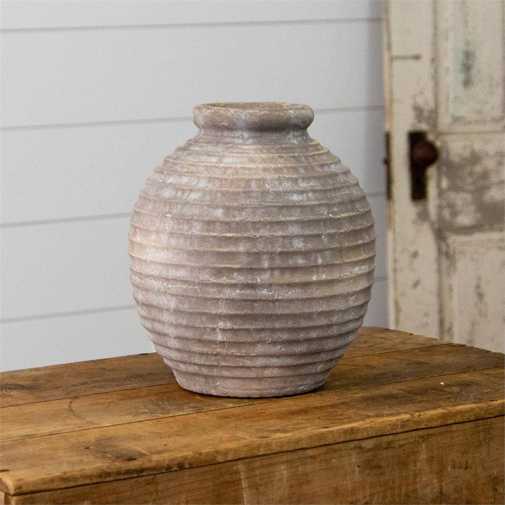 Ridged Terracotta Vase (PC)
