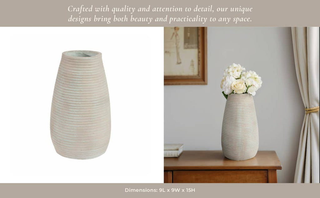 Ecomix Padma Contemporary Decorative Vase - Teal, 15 in.