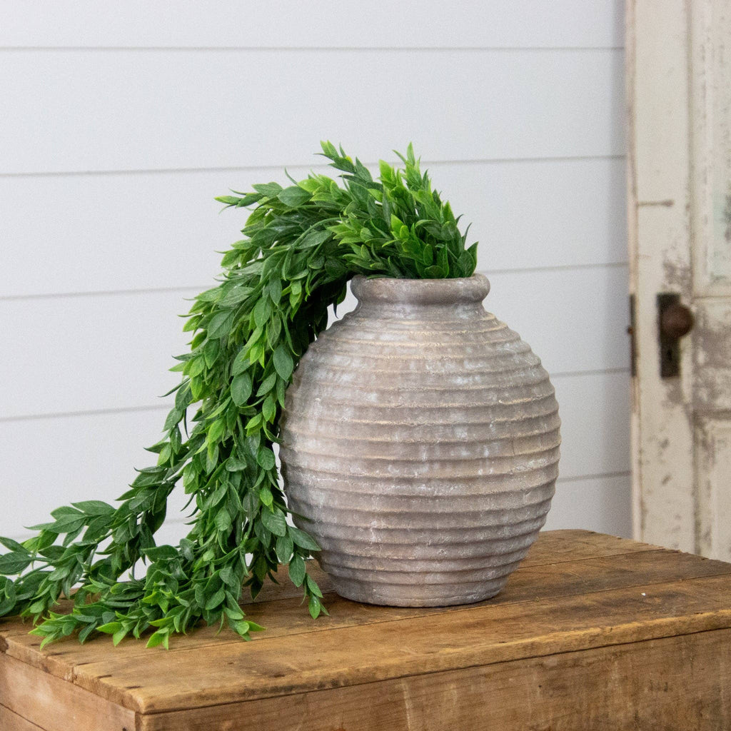 Ridged Terracotta Vase (PC)