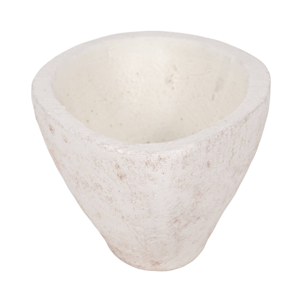 Ceramic Tapered Decorative Bowl Rough Finish - White, 10 in.
