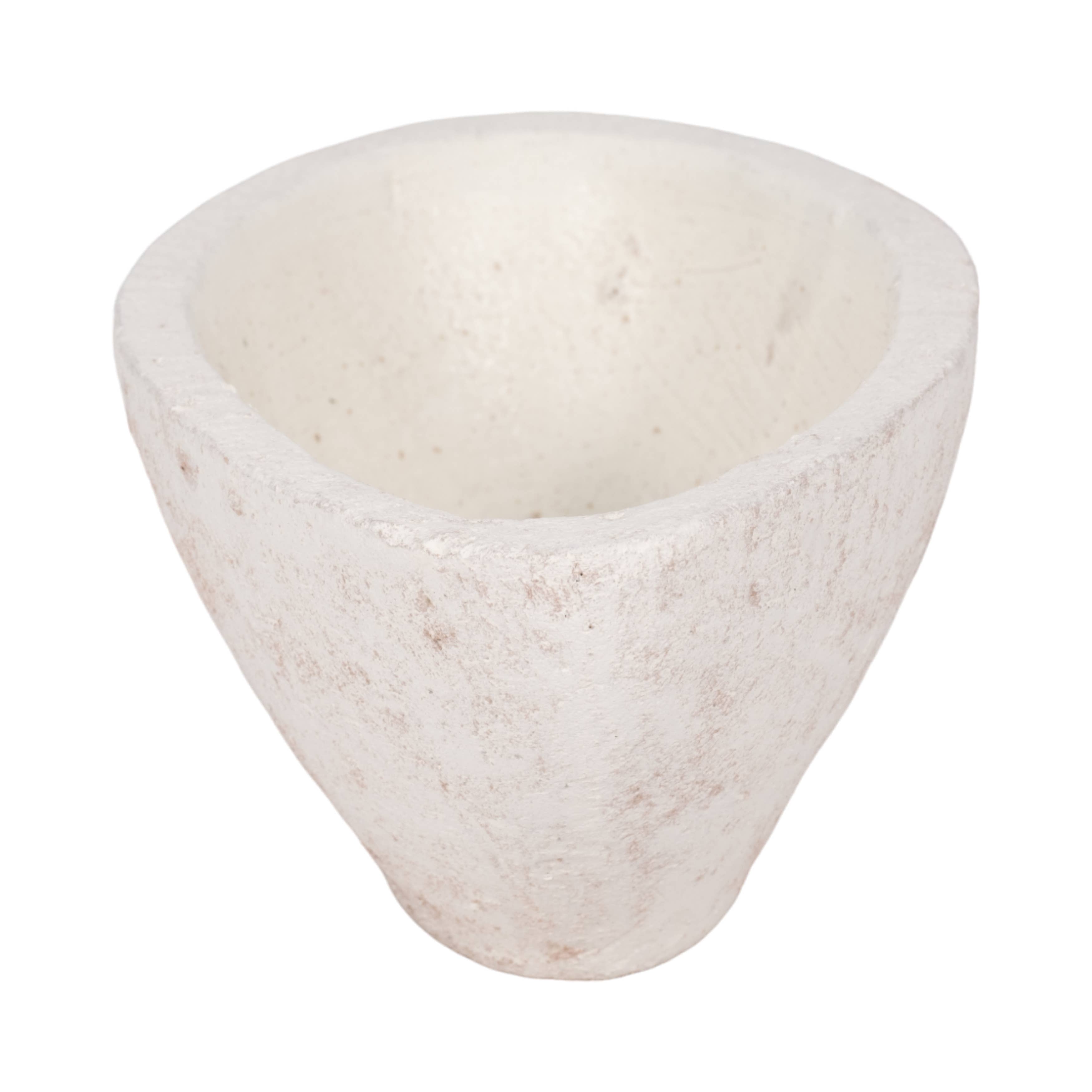 Ceramic Tapered Decorative Bowl Rough Finish - White, 10 in.
