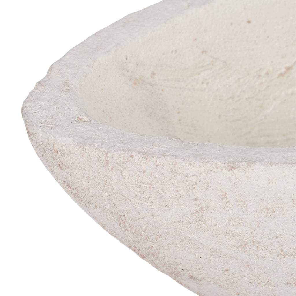 Ceramic Tapered Decorative Bowl Rough Finish - White, 10 in.