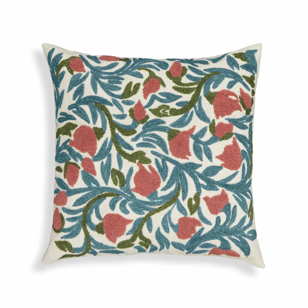 Embroidered accent cushion tulip