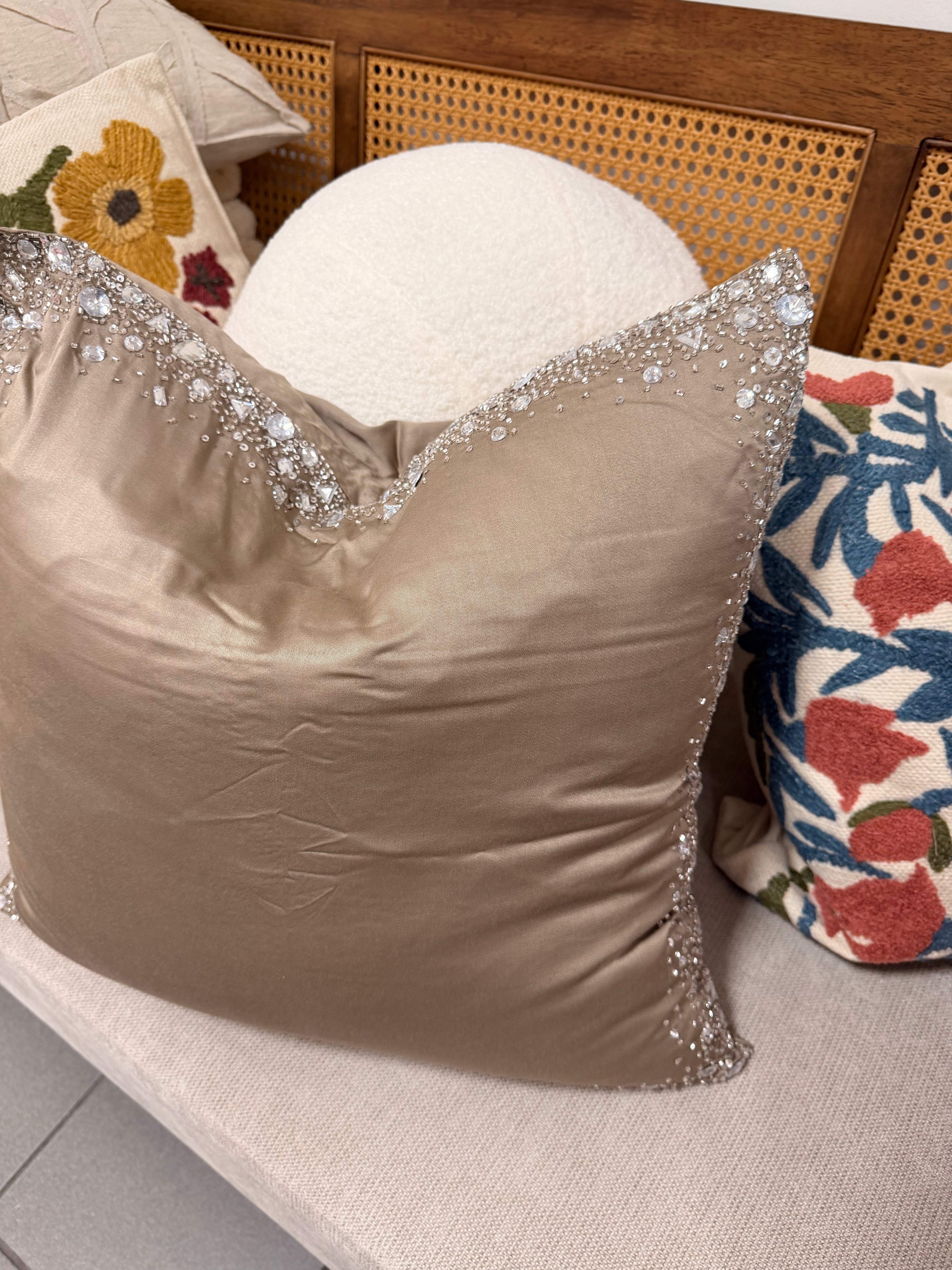 Beaded throw pillow 20 x 20