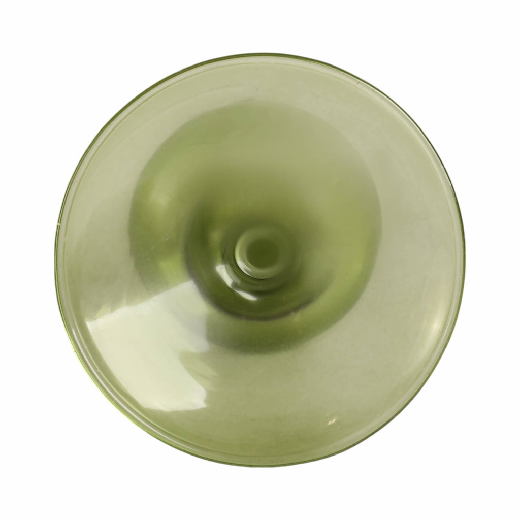 Glass Vintage Bubble Taper Candle Holder - Green, 7 in.