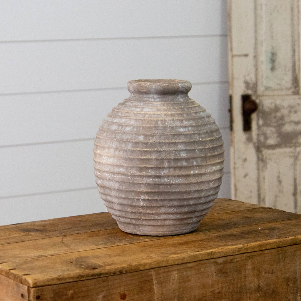 Ridged Terracotta Vase (PC)