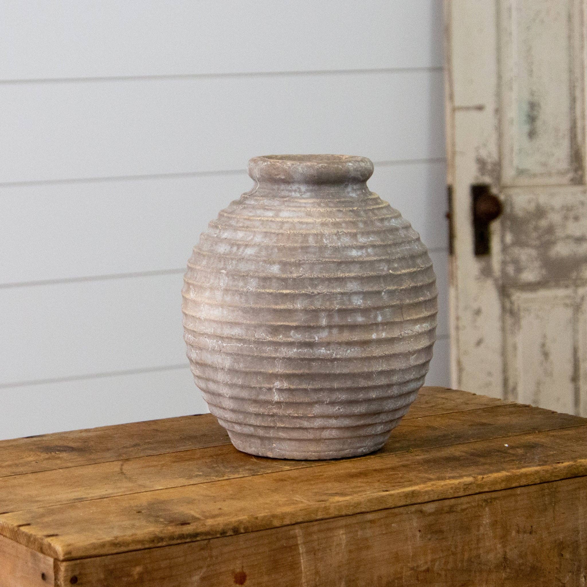 Ridged Terracotta Vase (PC)